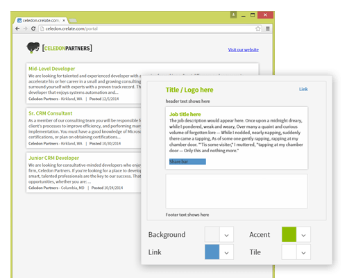Customizable candidate portal