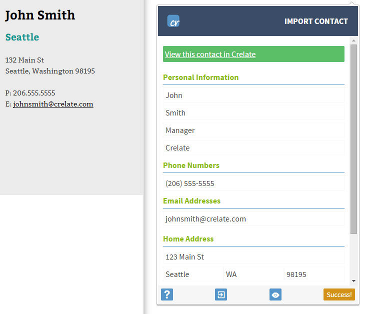 Crelate ATS Chrome Add-in