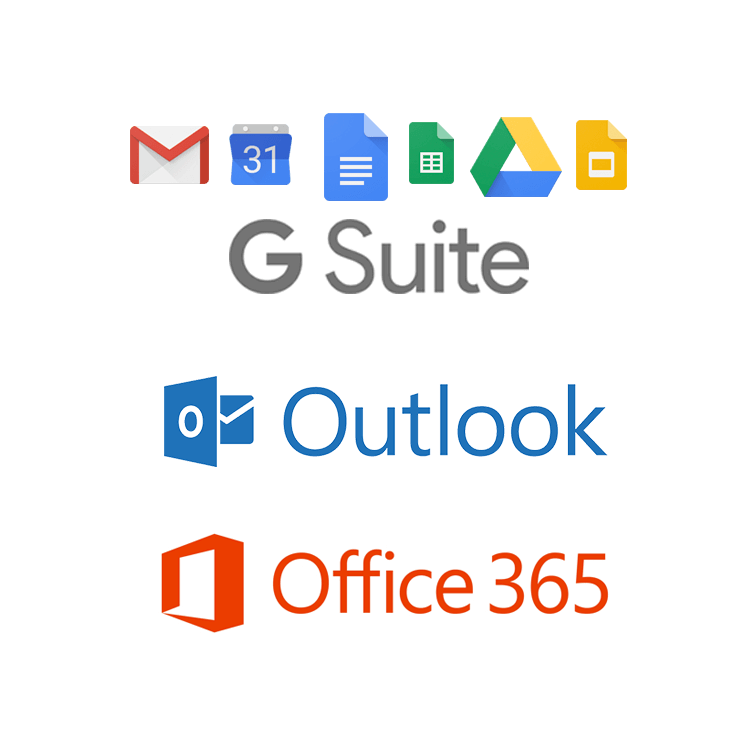 g suite, outlook, office 365 integration