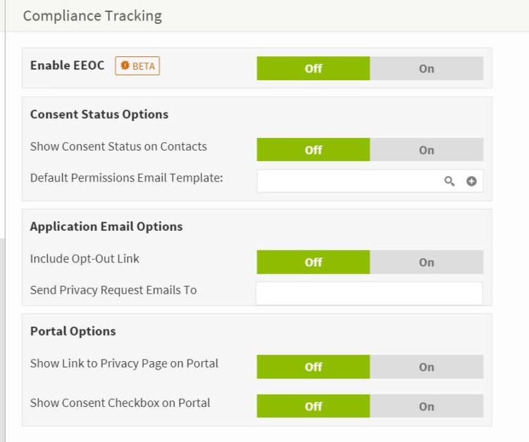 gdpr_compliance_tracking Crelate API Compliance Tracking for EEOC and GDPR Feature Interface