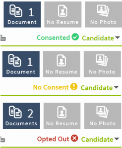 Crelate ATS GDPR levels of consent badges