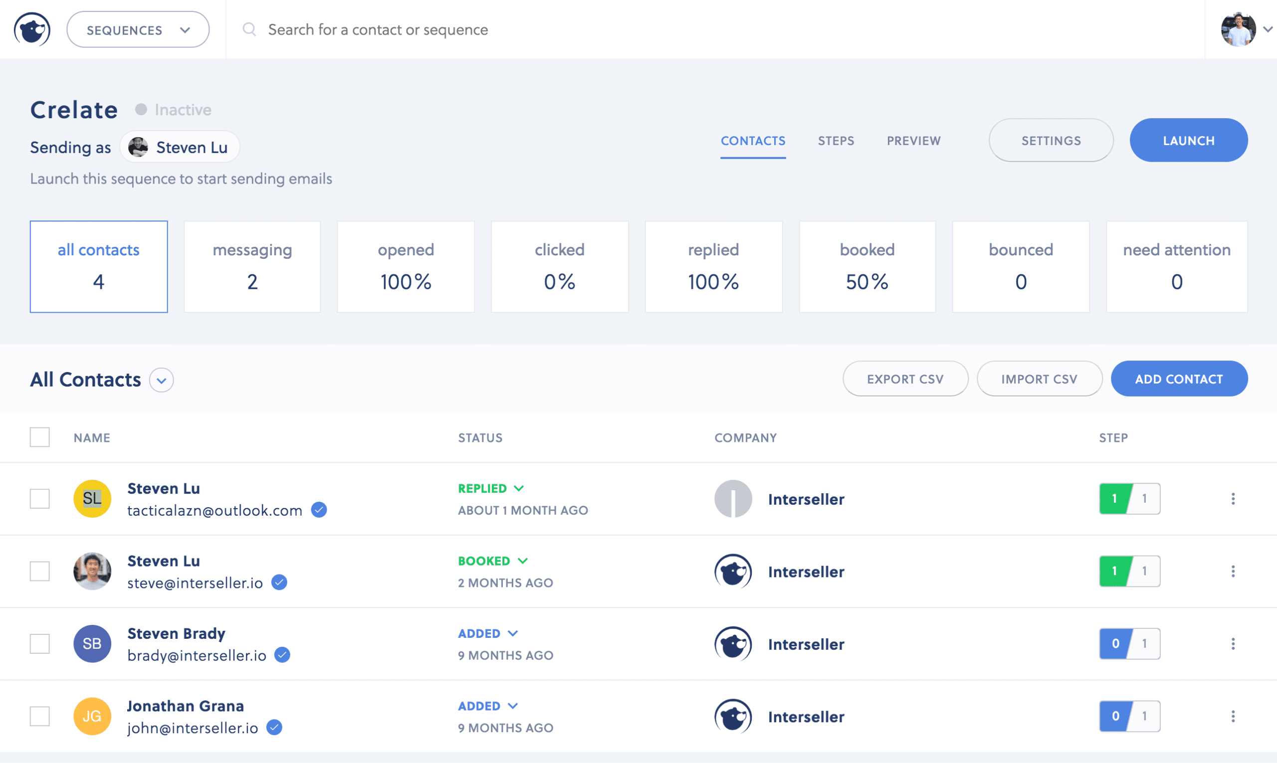 Intersteller Interface with Crelate Integration