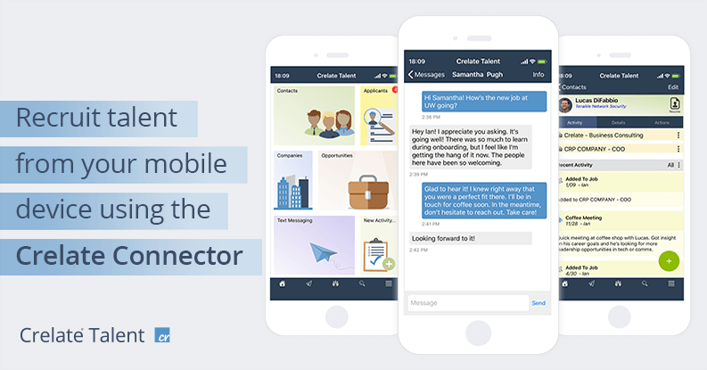 Recruit talent from your mobile device using the Crelate Connector