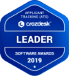 A Crelate Press badge showcasing leader software awards 2019.