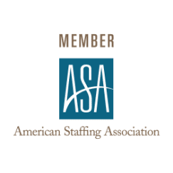 The American Staffing Association logo: powered by Crelate.