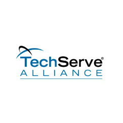Techserve alliance logo, white background.