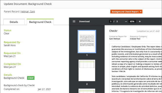 Crelate Hire Background Checks