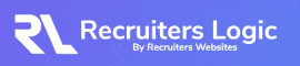 Recruiters logic logo on a blue background featuring recruiting integrations.