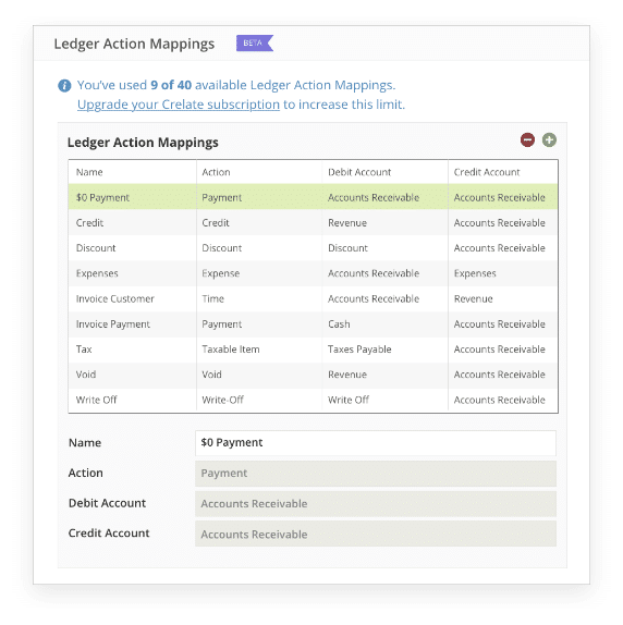 Screenshot, loggin action mappings page.