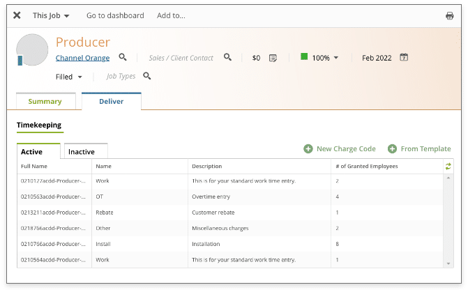 productizer dashboard, screen shot