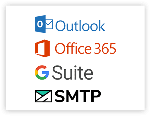 communication integration logos Talent management logos for Office 365 and Google Suite.
