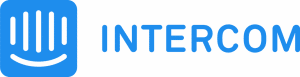 Intercom logo on a vibrant green background.