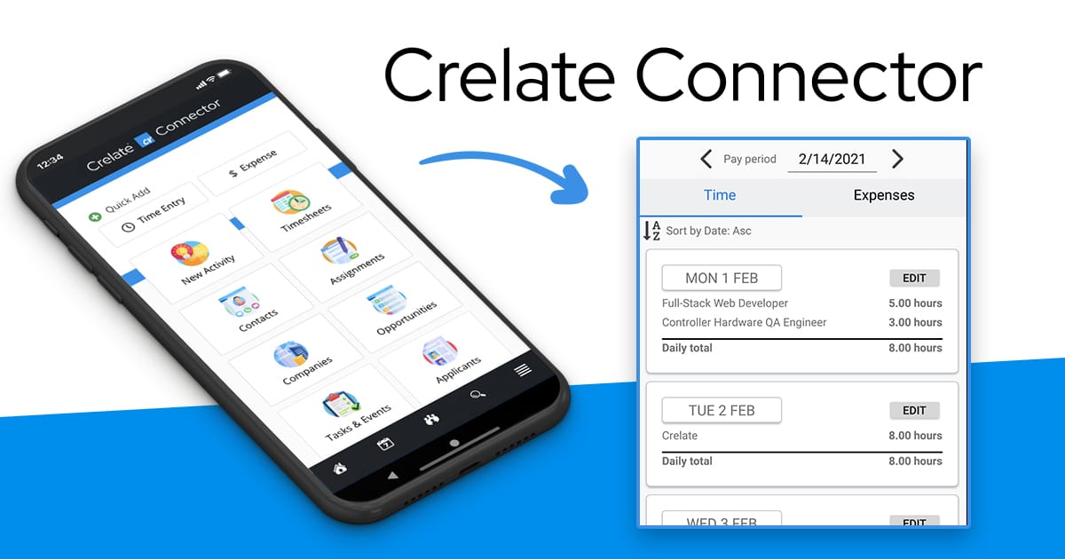 Crelate Connector Mobile Staffing and Recruiting App