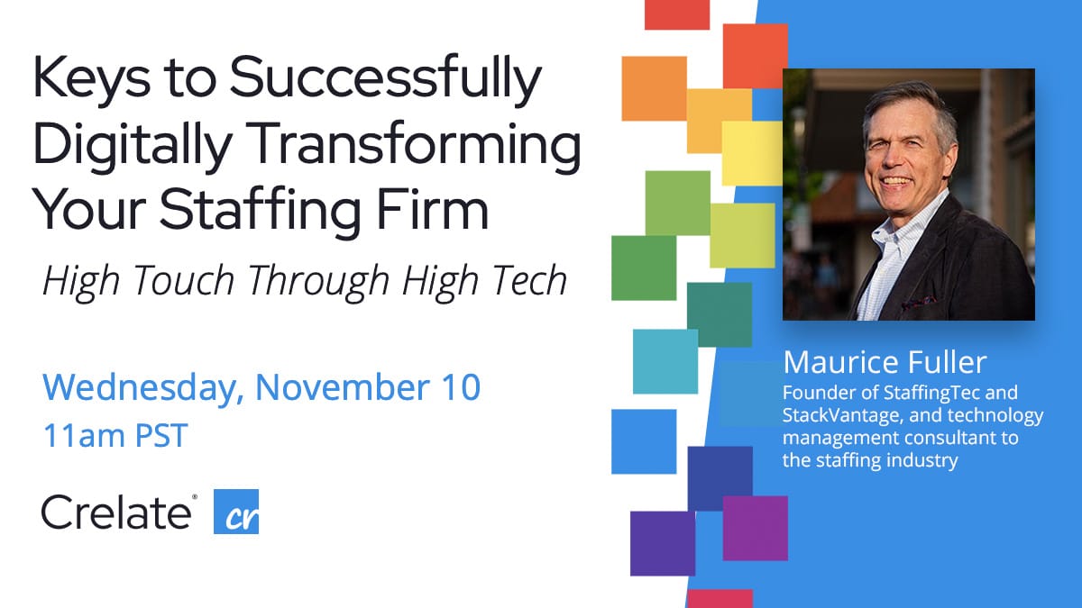 Future of staffing technology webinar with Maurice Fuller and Chris Hesson - Crelate