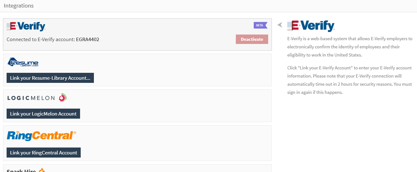 Crelate E-Verify integration