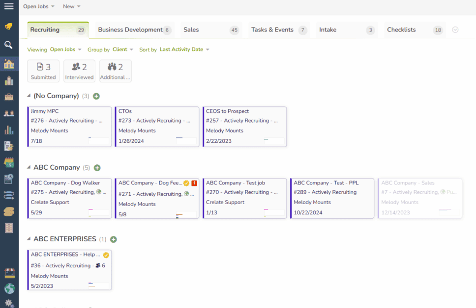 ATS Dashboard Recruiting Crelate Discover Agent