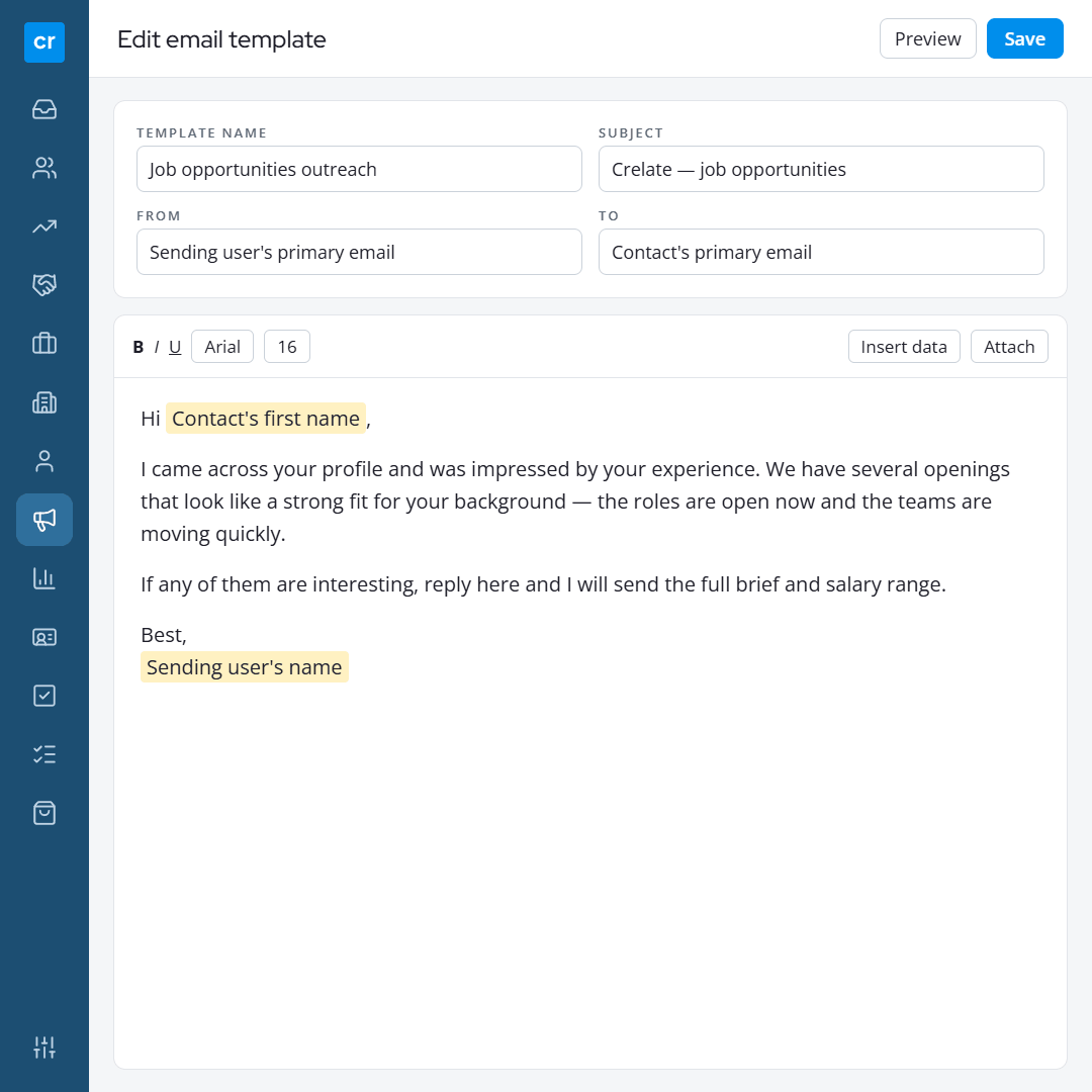 21 email template 1 Engage Candidates