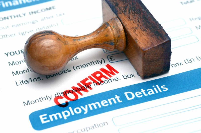 Employment Verification Stamp of Confirmation